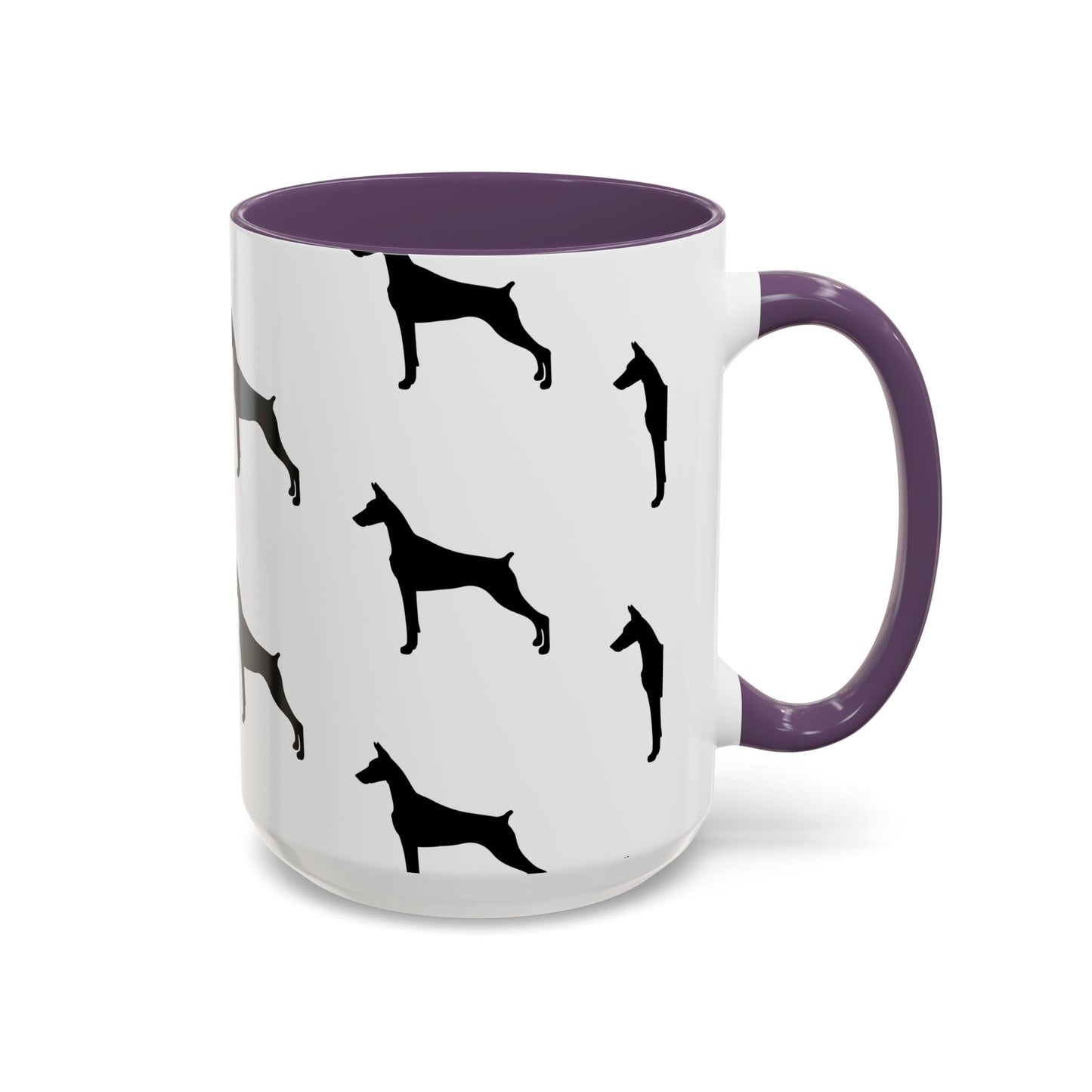 Doberman Silhouette 2-Tone Coffee Mug