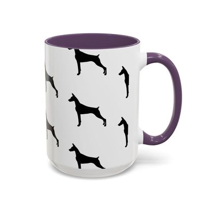 Doberman Silhouette 2-Tone Coffee Mug