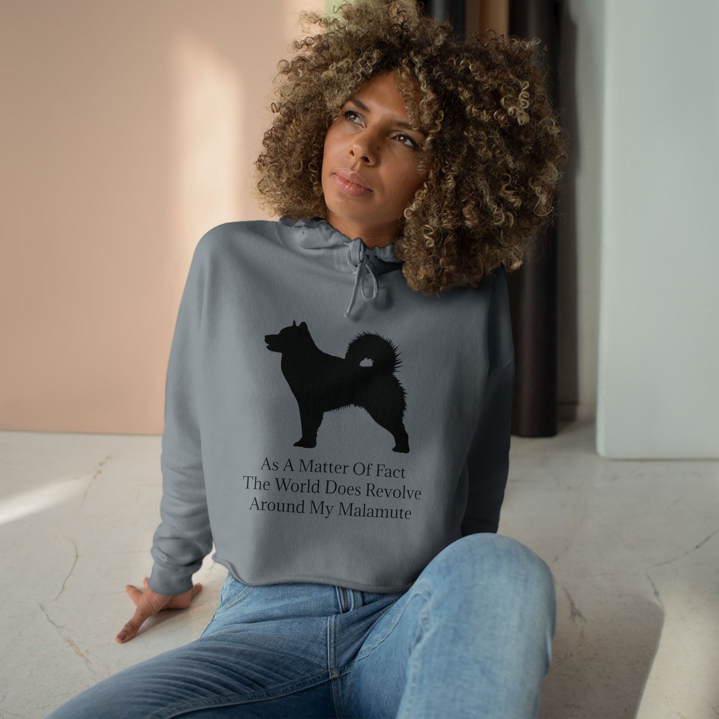 Matter Of Fact Malamute Women's Crop Hoodie