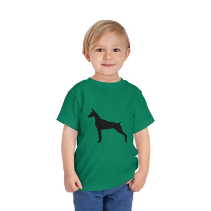 Doberman Silhouette Toddler Unisex Short Sleeve Crewneck Tee