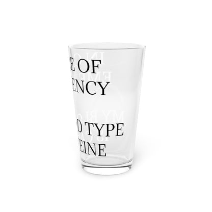 Blood Type Drinking Glass