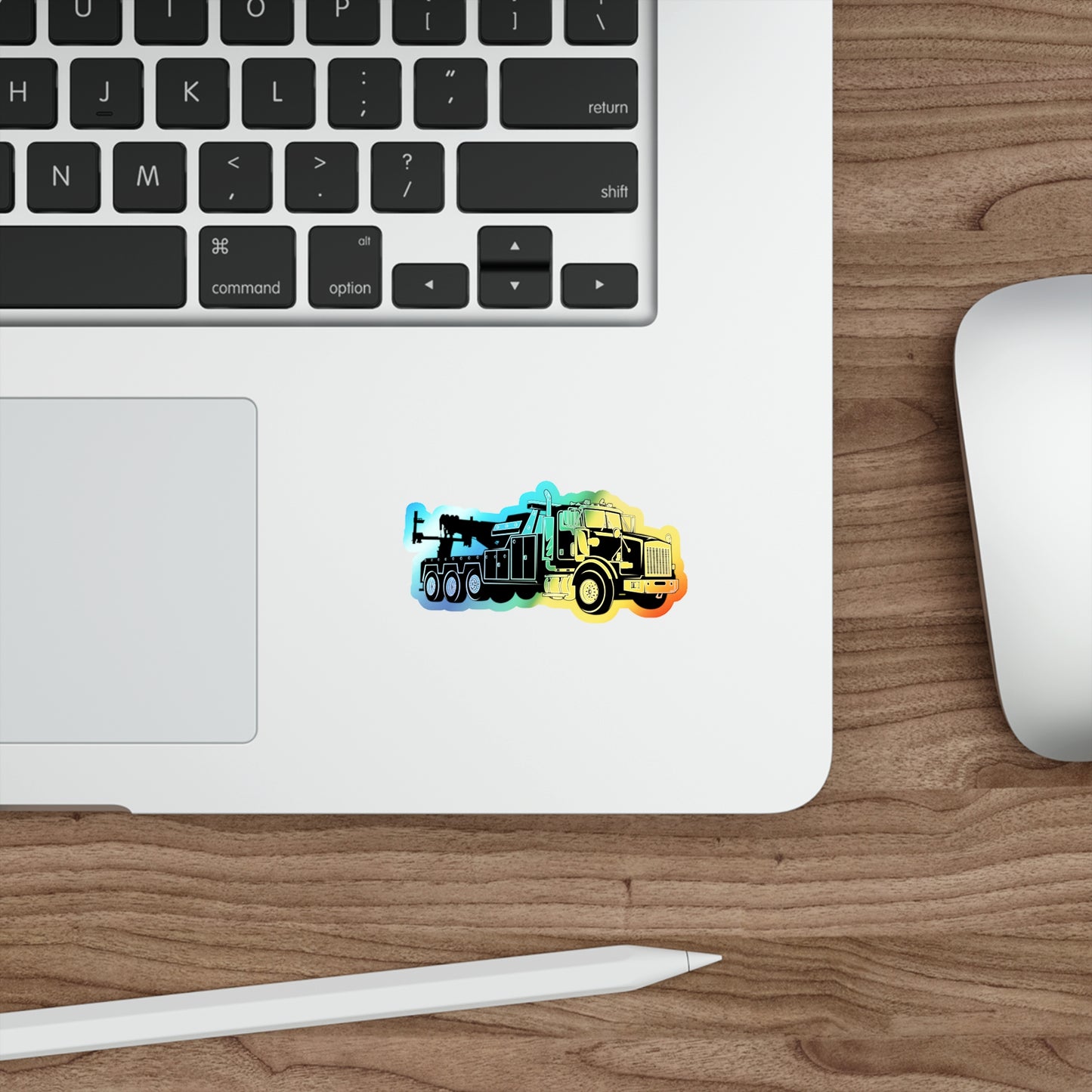 Heavy Tow Truck Holographic Sticker