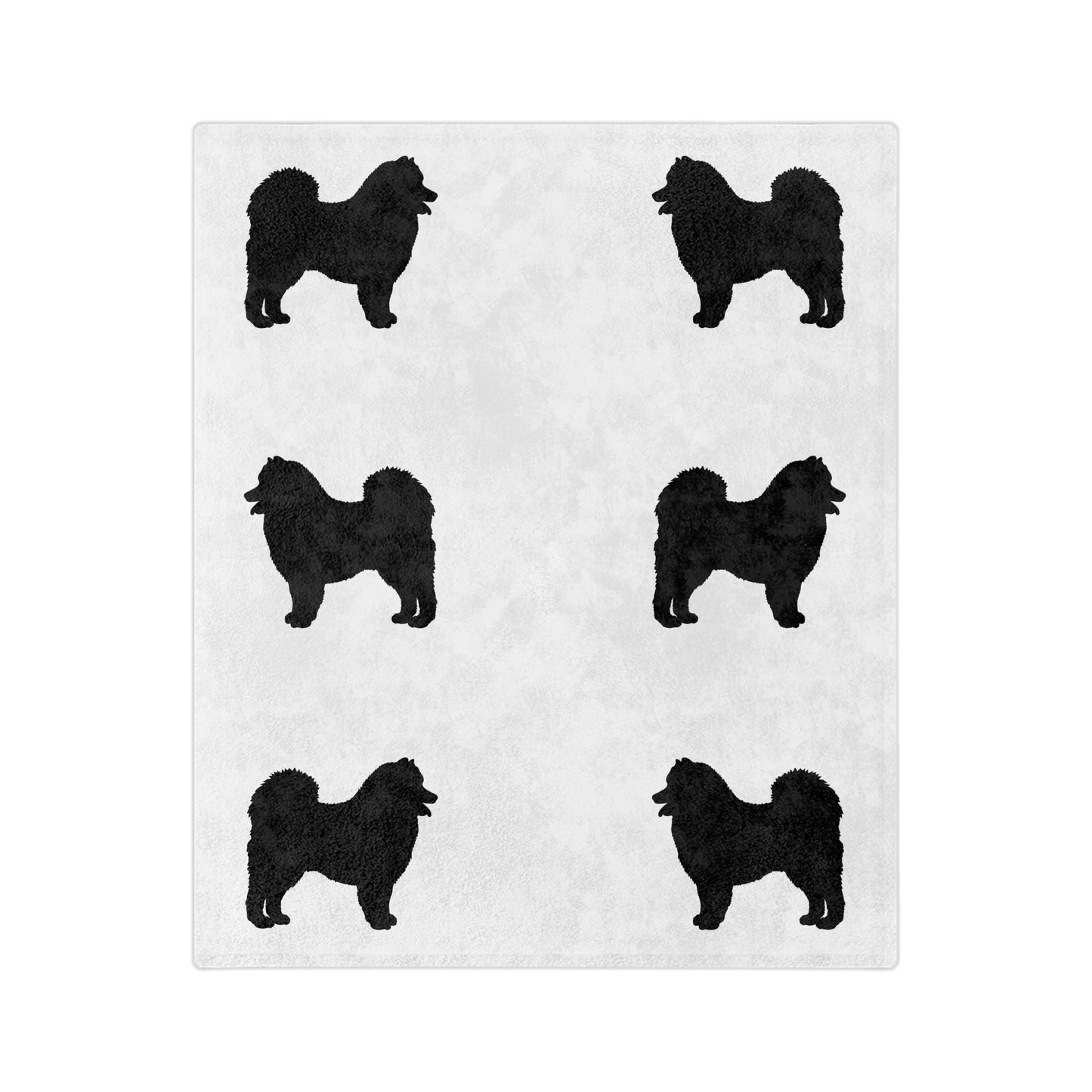 Samoyed Silhouette Velveteen Microfiber Blanket