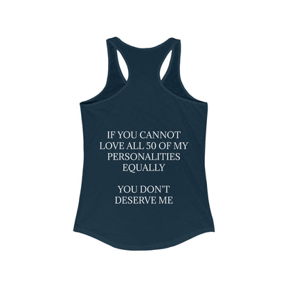 50 Personalities Women's Racerback Tank