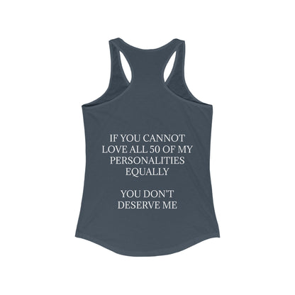 50 Personalities Women's Racerback Tank