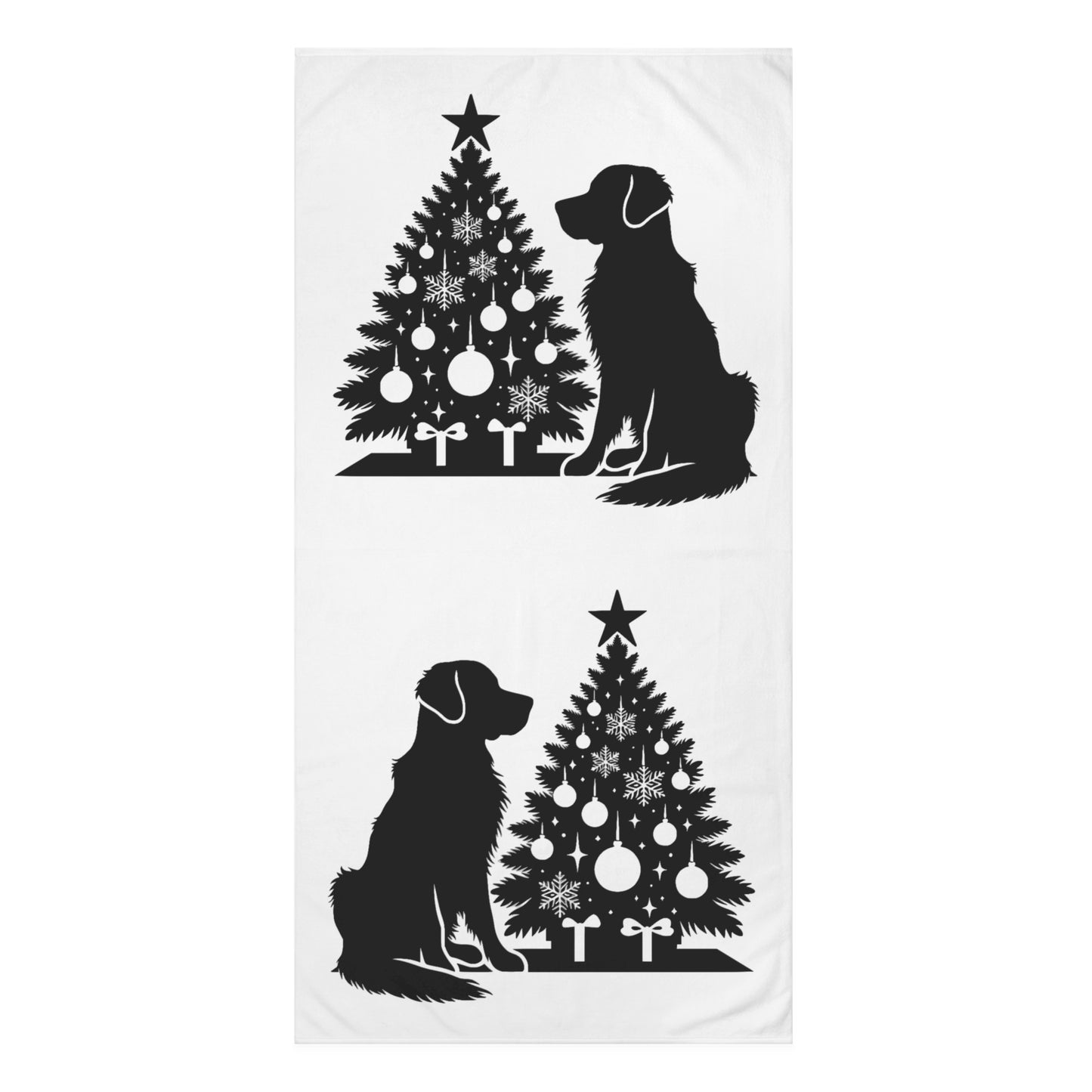Golden Christmas Tree Mink-Cotton  Beach Towel