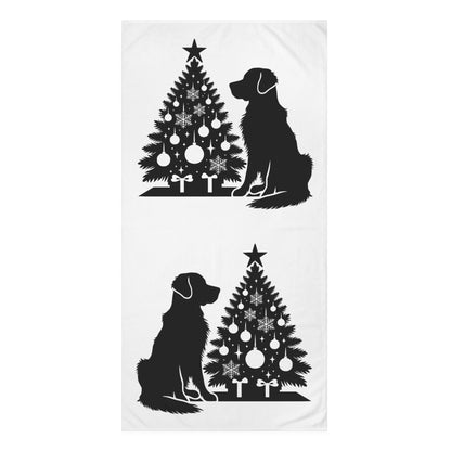 Golden Christmas Tree Mink-Cotton  Beach Towel