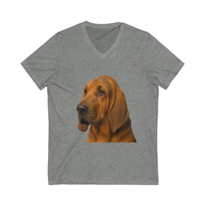 Bloodhound Head Unisex Short Sleeve V-Neck Tee