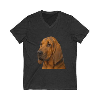 Bloodhound Head Unisex Short Sleeve V-Neck Tee
