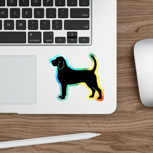 Bloodhound Silhouette Holographic Sticker