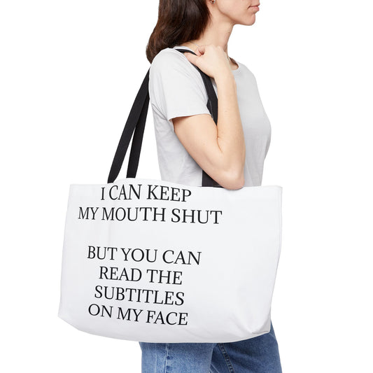 Subtitles Weekender Tote Bag