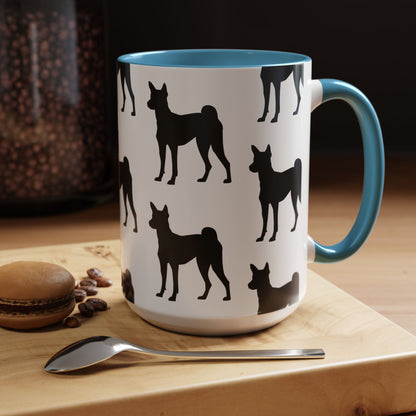 Basenji Silhouette 2-Tone Coffee Mug