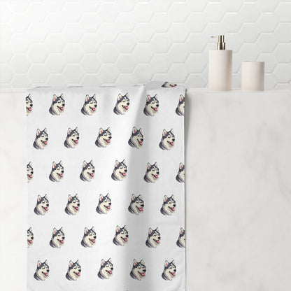 Malamute Head Mink-Cotton  Beach Towel