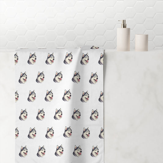 Malamute Head Mink-Cotton  Beach Towel