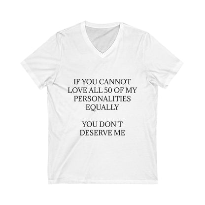 50 Personalities Unisex Short Sleeve V-Neck Tee