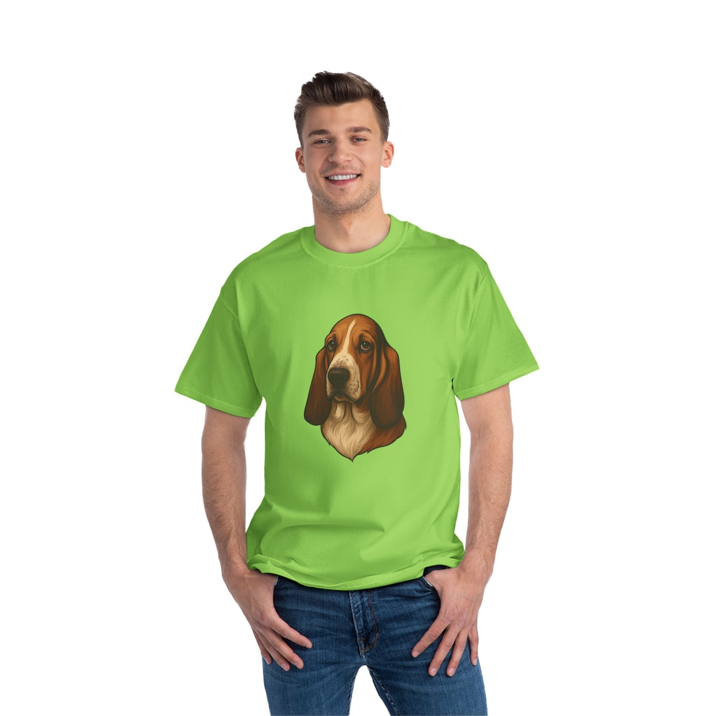 Basset Hound Head Men's Short-Sleeve Crewneck Tee
