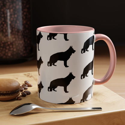 German Shepherd Silhouette 2-Tone Coffee Mug