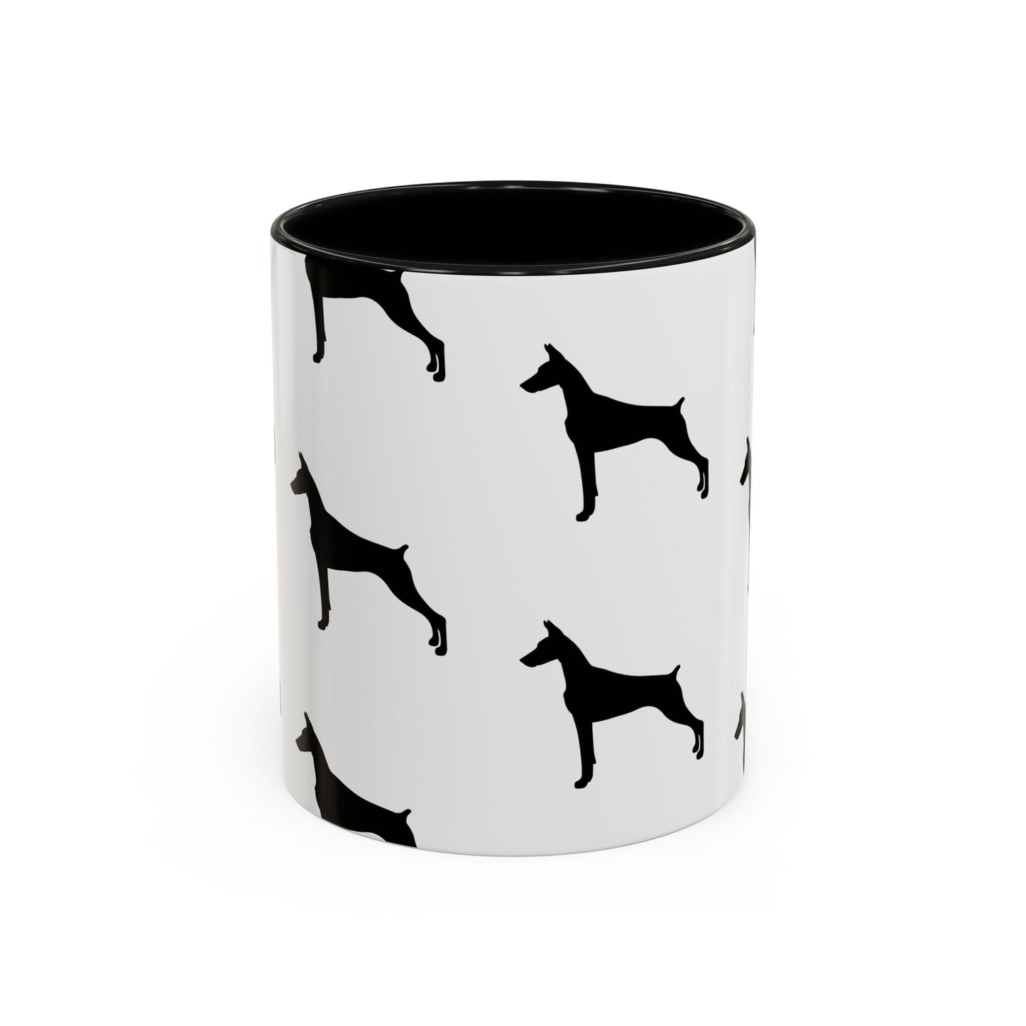 Doberman Silhouette 2-Tone Coffee Mug