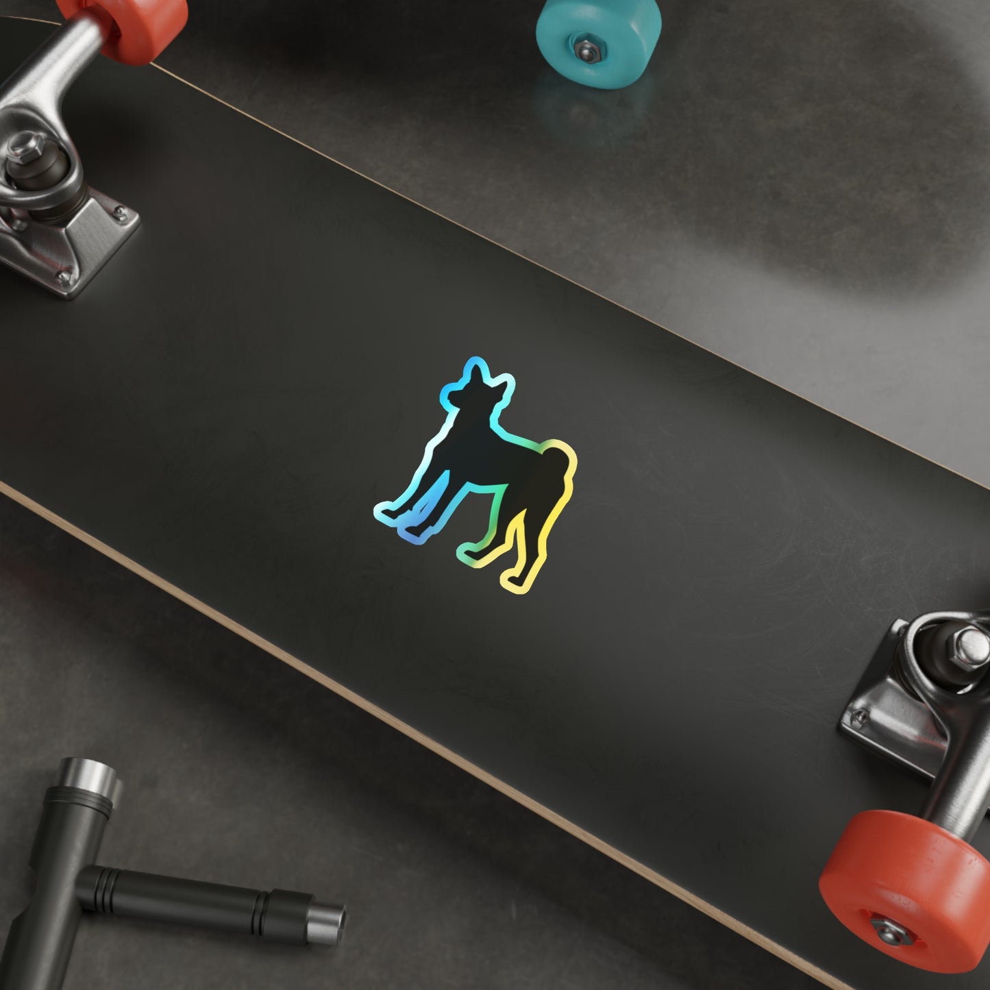 Basenji Silhouette Holographic Sticker