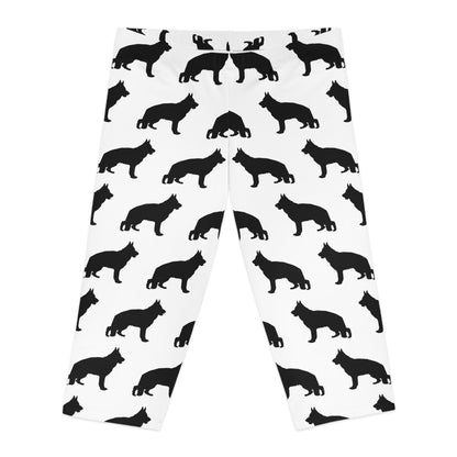 German Shepherd Silhouette Women's Capri Leggings