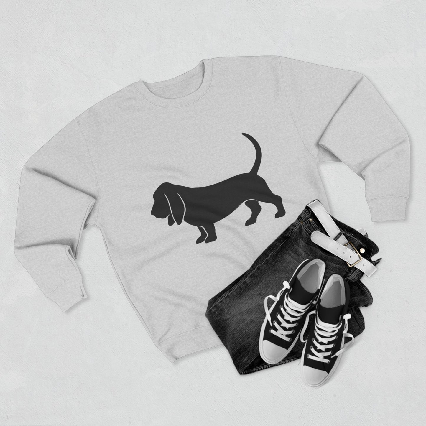 Basset Hound Silhouette Unisex Crewneck Sweatshirt