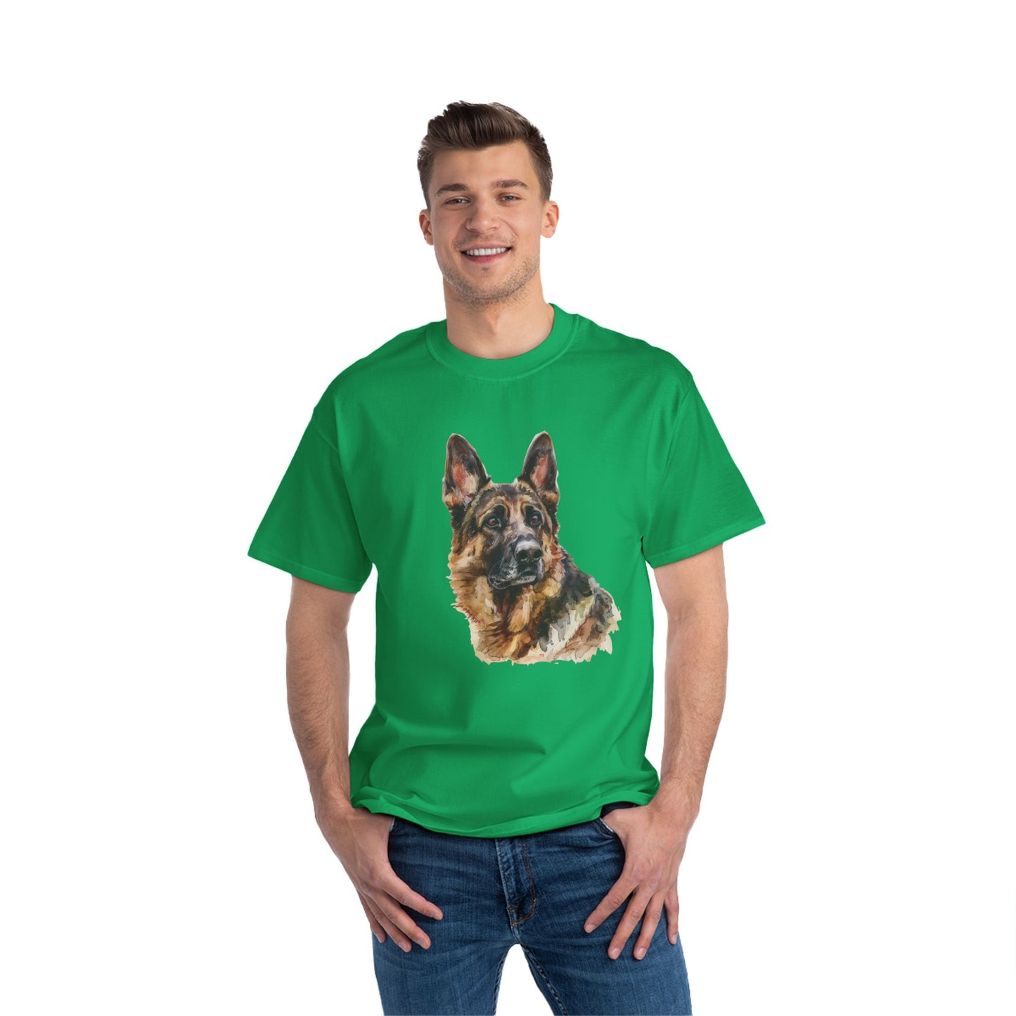 German Shepherd Head Men's Short-Sleeve Crewneck Tee