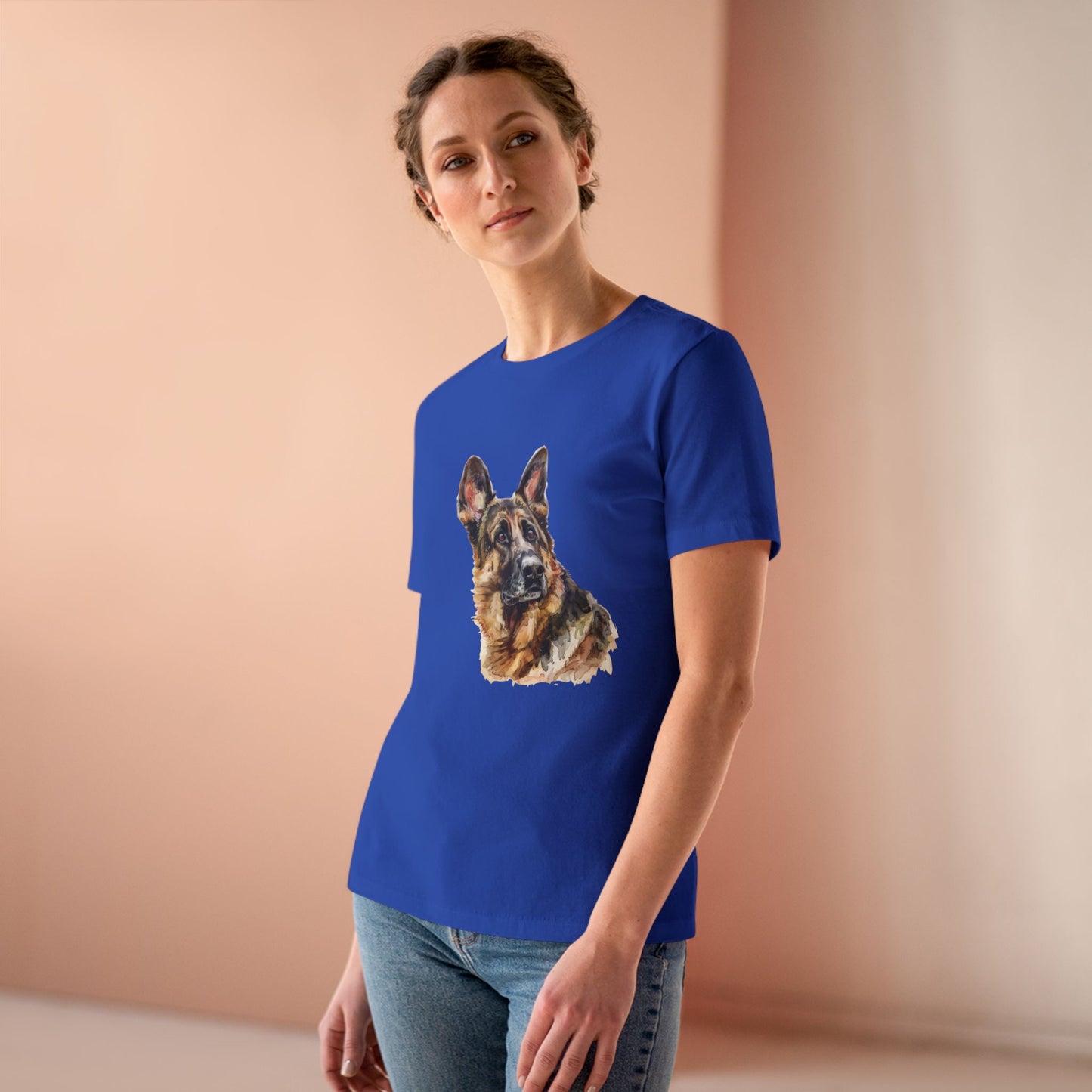 German Shepherd Head Women's Short Sleeve Crewneck Tee