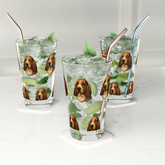 Basset Hound Head Drinking Glass