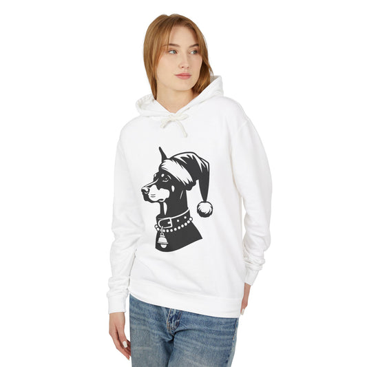 Santa Paws Doberman Unisex Lightweight Hoodie