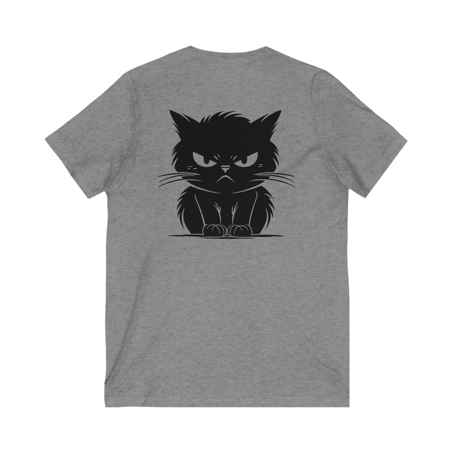 Angry Cat Unisex Short Sleeve V-Neck Tee