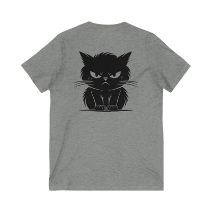 Angry Cat Unisex Short Sleeve V-Neck Tee