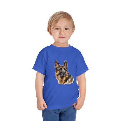 German Shepherd Head Toddler Unisex Short Sleeve Crewneck Tee