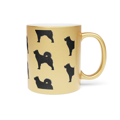 Malamute Silhouette Metallic Coffee Mug