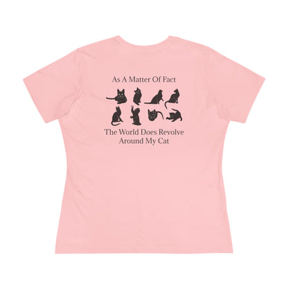 Matter Of Fact Cat Women's Short Sleeve Crewneck Tee