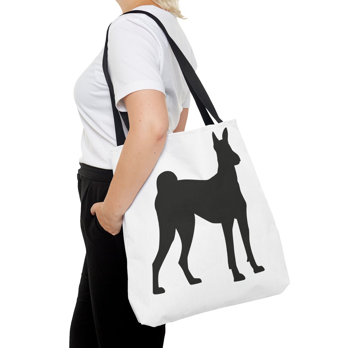 Basenji Silhouette Tote Bag