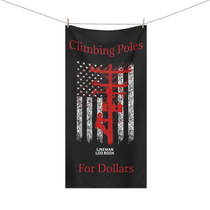 Climbing Poles Mink-Cotton  Beach Towel