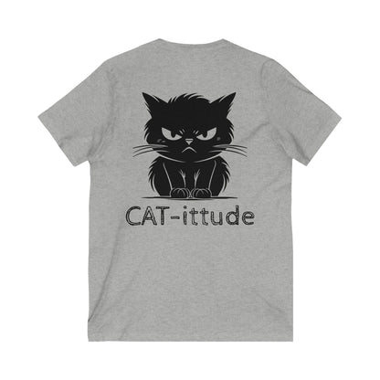 CAT-ittude Unisex Short Sleeve V-Neck Tee