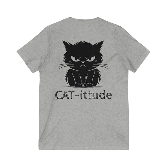 CAT-ittude Unisex Short Sleeve V-Neck Tee
