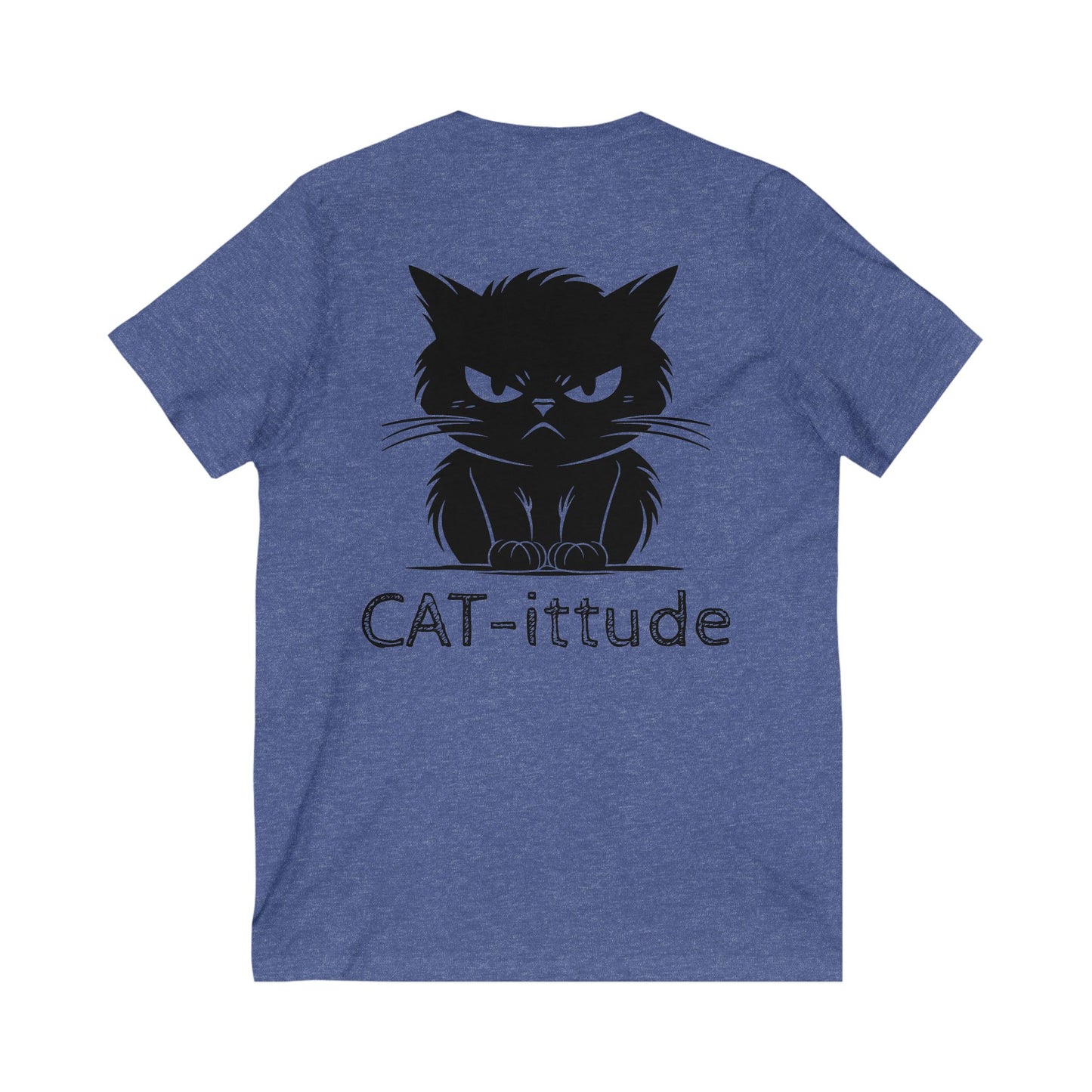 CAT-ittude Unisex Short Sleeve V-Neck Tee