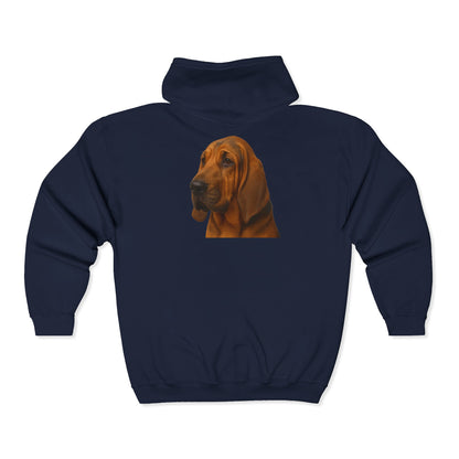 Bloodhound Head Unisex Full Zip Hoodie