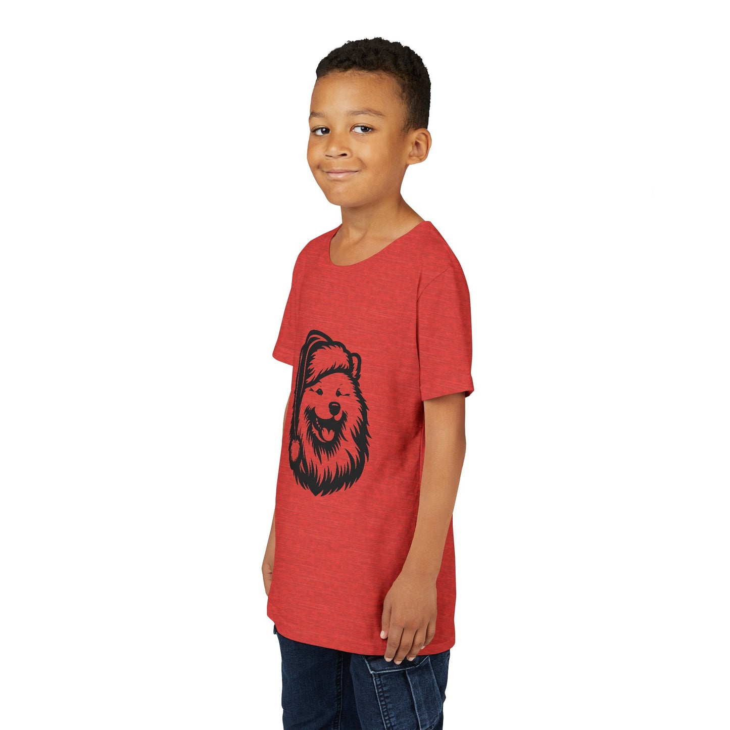 Santa Paws Samoyed Youth Unisex Short Sleeve Crewneck Tee