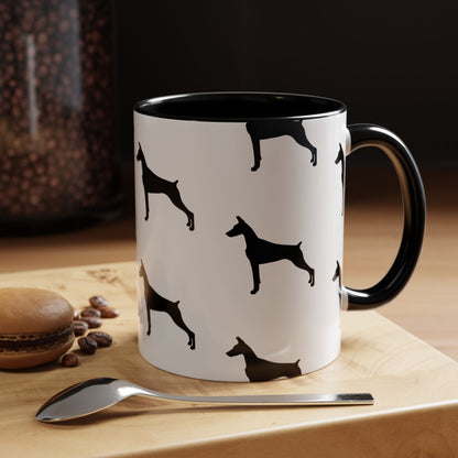 Doberman Silhouette 2-Tone Coffee Mug