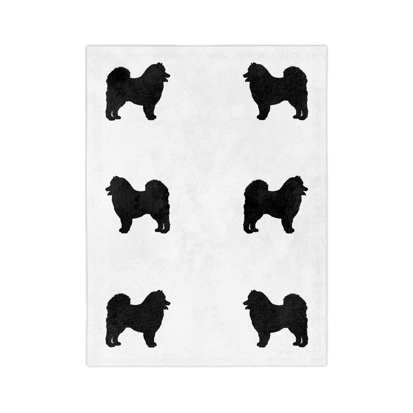 Samoyed Silhouette Velveteen Microfiber Blanket