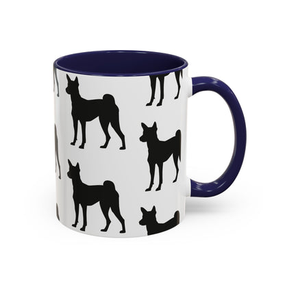 Basenji Silhouette 2-Tone Coffee Mug