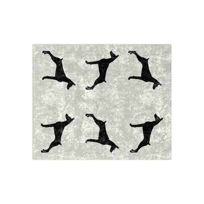 Doberman Silhouette Crushed Velvet Blanket