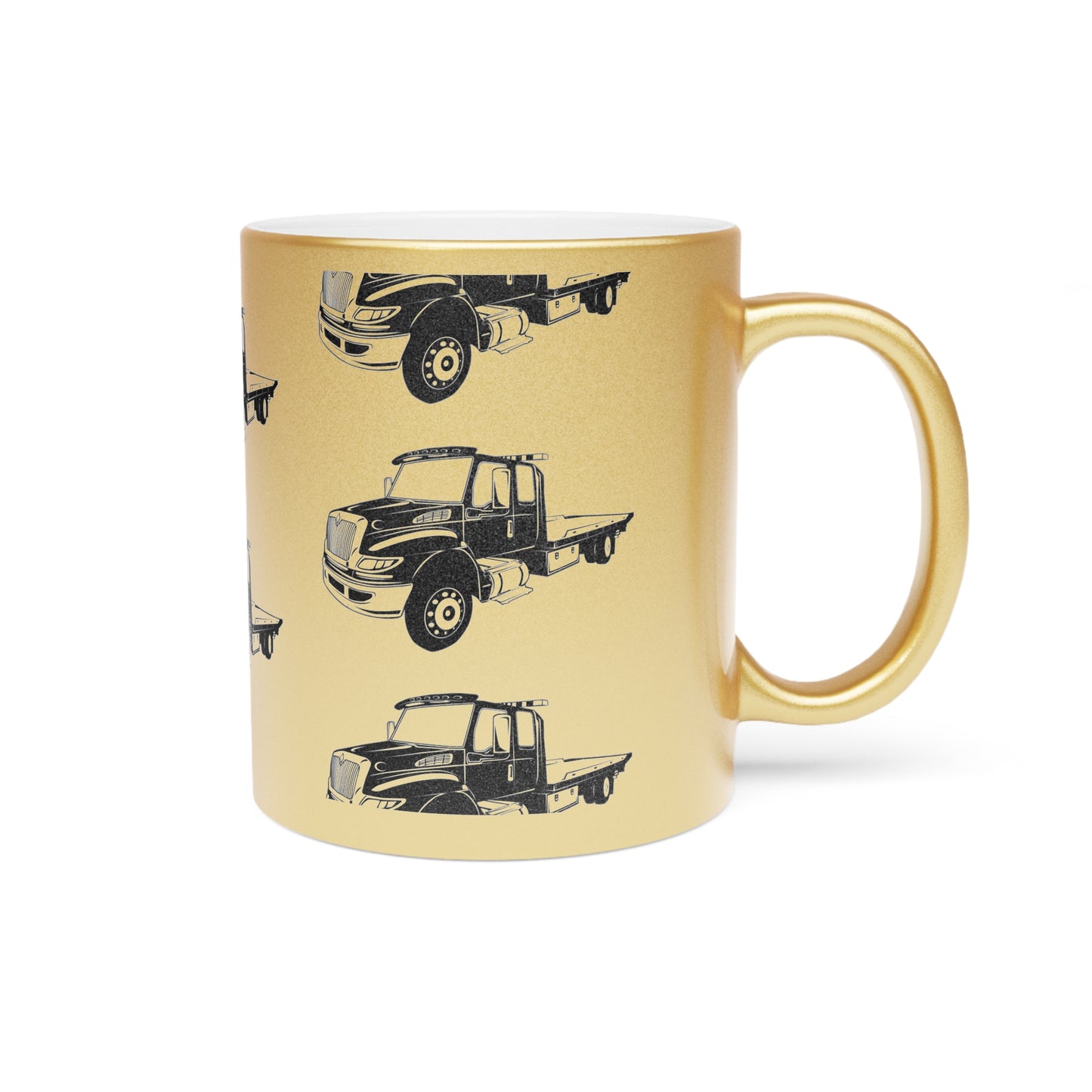 Flatbed Tow Truck Metallic Coffee Mug