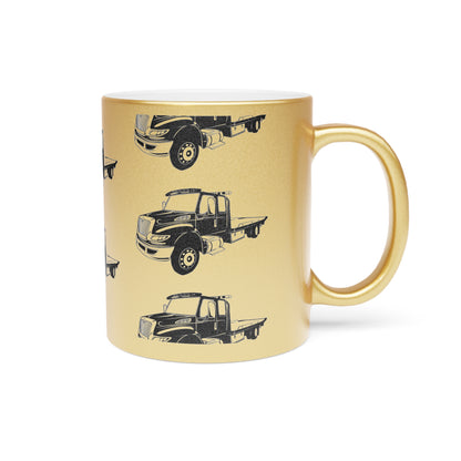 Flatbed Tow Truck Metallic Coffee Mug