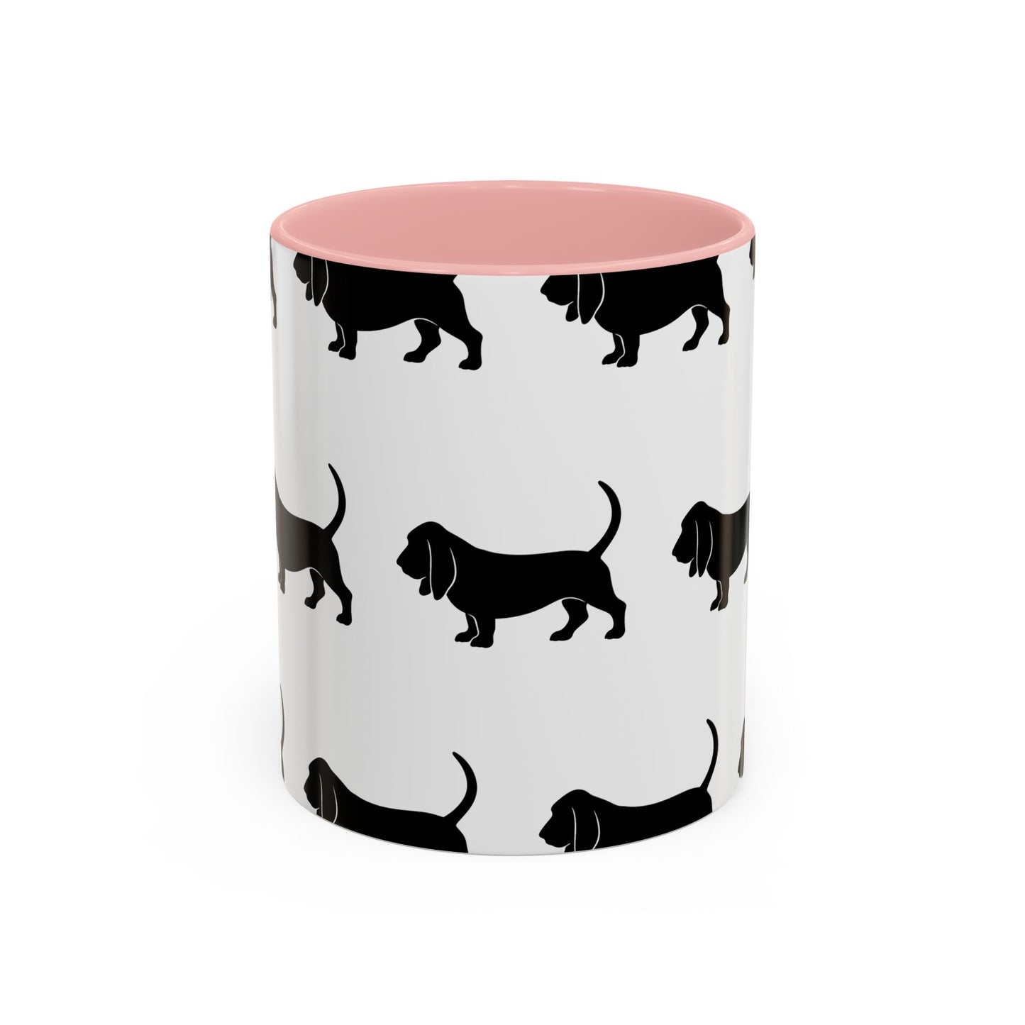 Basset Hound Silhouette 2-Tone Coffee Mug