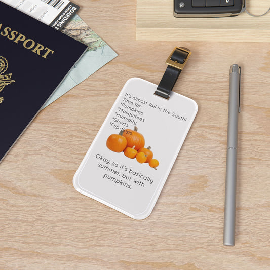Fall In The South Leather Strap Luggage Tag