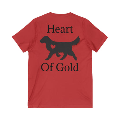 Heart Of Gold Unisex Short Sleeve V-Neck Tee